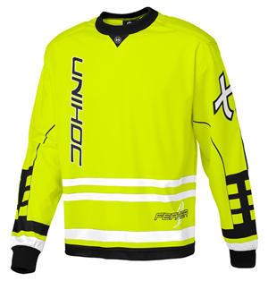 Str. XL - Unihoc målmandstrøje - Feather neon gul - Floorball trøje
